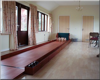 26' purpose made mobile skittle alley for community centre - buy or hire