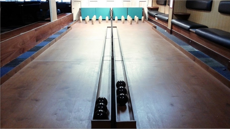 2 skittle alleys in a sports club in St Helier , Jersey