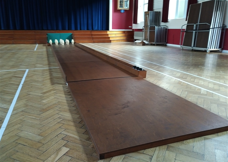 League skittle alley in The Mariners' Hall, Beer, South Devon